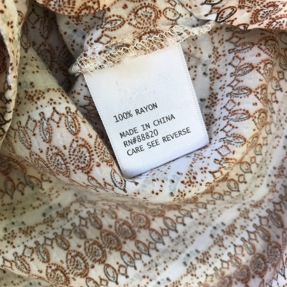Anthropologie Women’s M Bohemian Print Blouse Lucy & Laurel - Picture 4 of 7